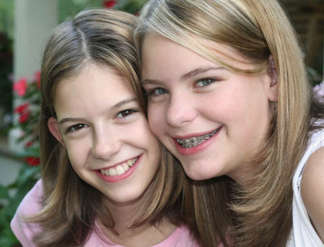 Blonde Teen Girls With Braces